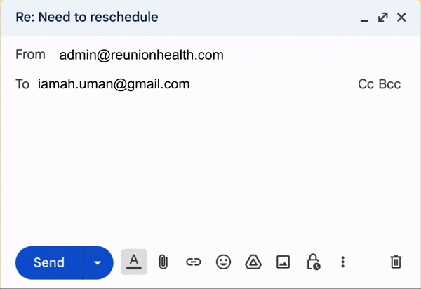 Automated email reply example